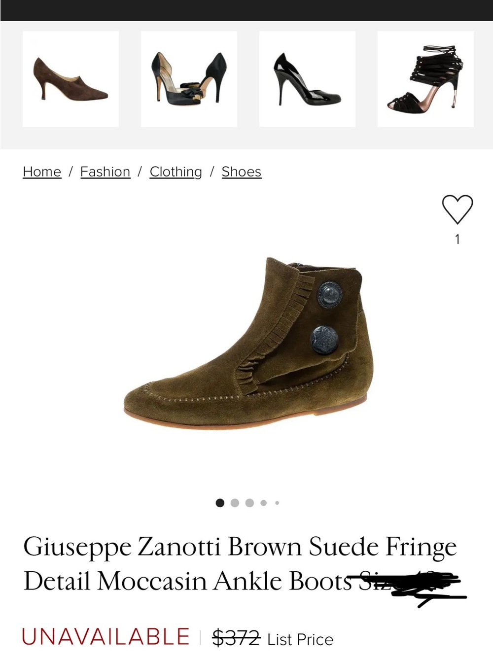Giuseppe Zanotti Olive Brown Suede Fringe Moccasin Ankle Boot
